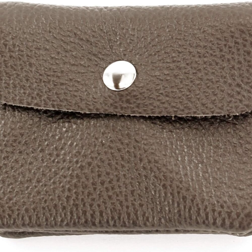Women's Small Leather Wallet Dark Chocolate Italian Genuine Card Coin Purse